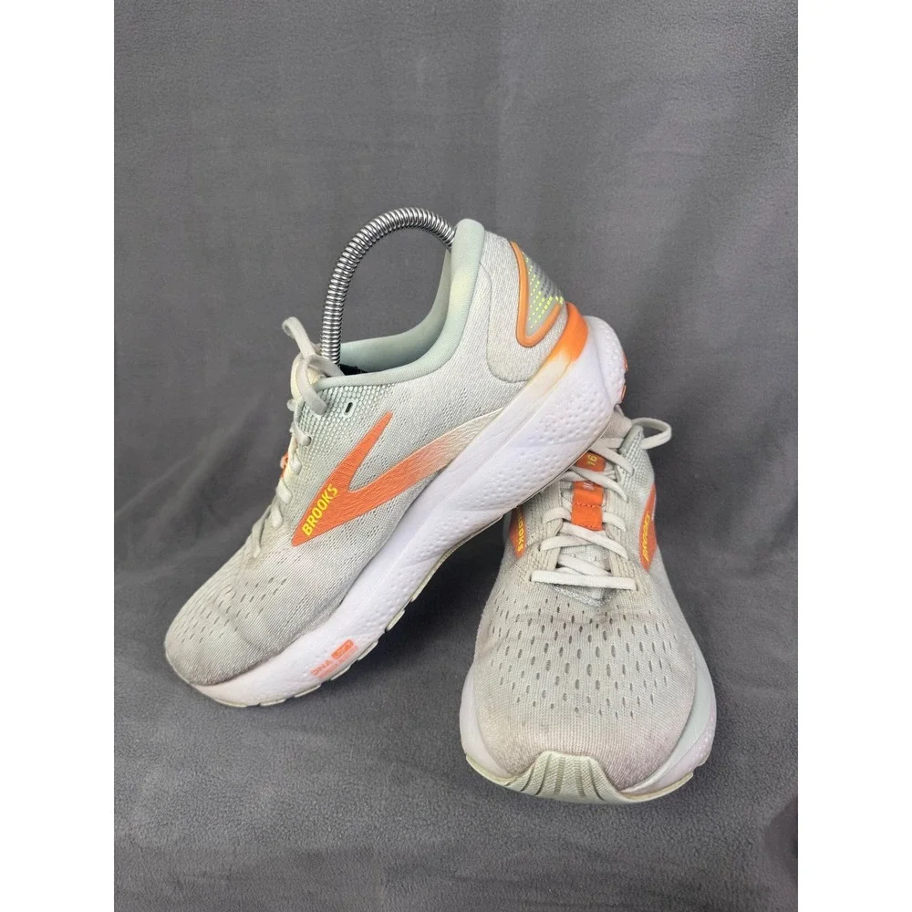 Brooks Ghost 16 Mens Running Shoes Grey Orange DNA LOFT 1204071B411 Size 10‎